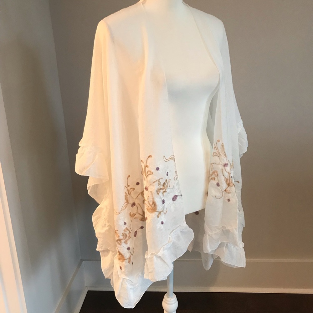 Only 1 Left! 🔥 Women’s White Boho Kimono CoverUp - Picture 4 of 8